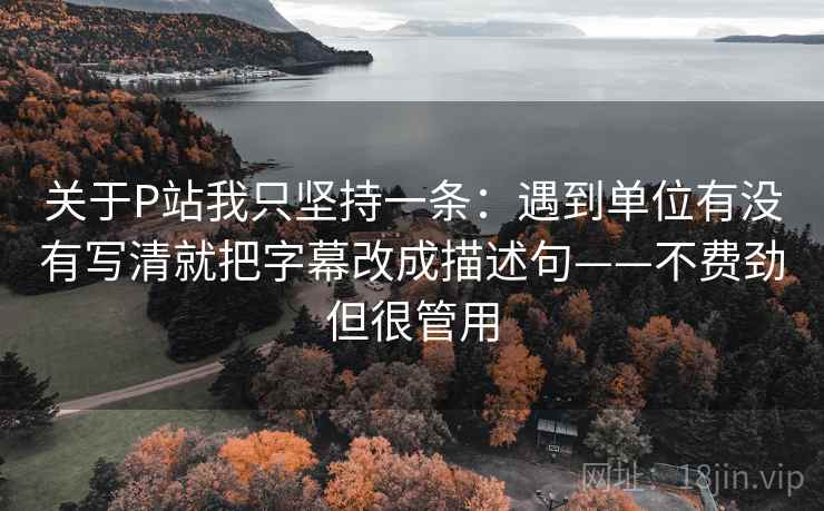 关于P站我只坚持一条：遇到单位有没有写清就把字幕改成描述句——不费劲但很管用
