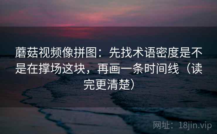 蘑菇视频像拼图：先找术语密度是不是在撑场这块，再画一条时间线（读完更清楚）